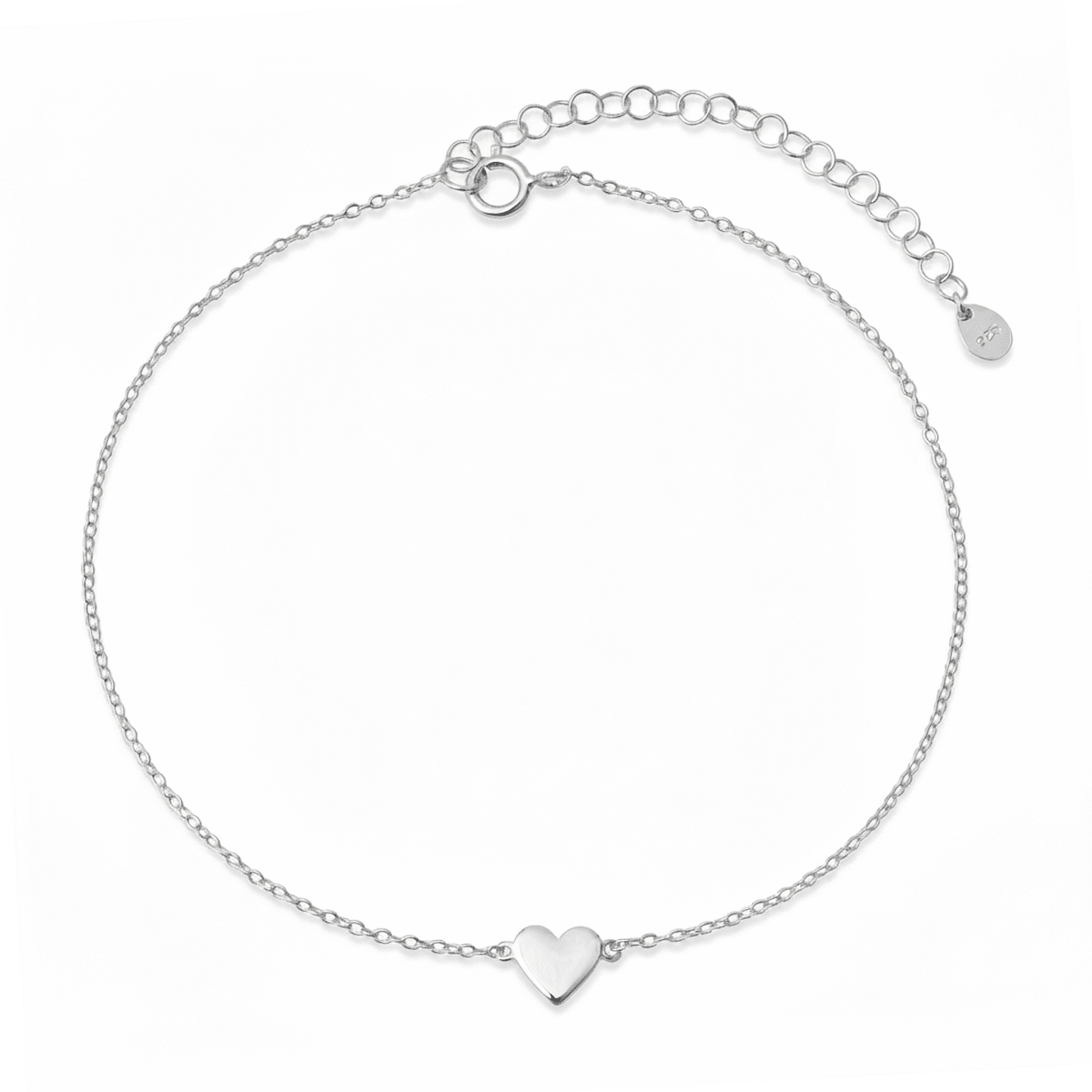 Herz Fusskette Anker 21.5 - 26.5 verstellbar Federring - Shanti Enterprise AG