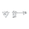 Herz Ohrstecker aus 925 Silber mit herzförmig geschliffenem Kristall. Die Steingrösse beträgt ca. 6 x 6 mm und ist in einer klassischen Krabbenfassung gefasst. - Shanti Enterprise AG