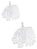 Indianerkopf Anhänger Silber hell 28x31 Profil durchbrochen mit Öse - Shanti Enterprise AG