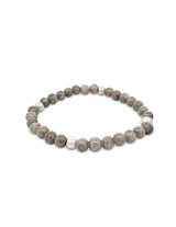 Jaspis Armband 6 mm mit Edelstahl Kugeln 17 cm auf Elast