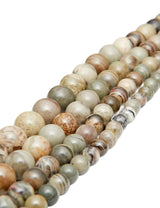 Jaspis Strang sand beige poliert runnd Kugeln