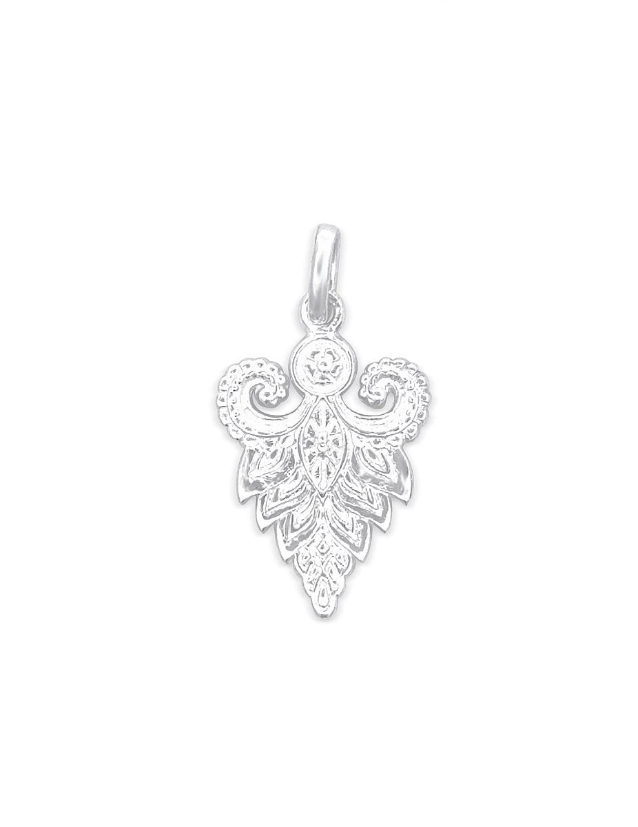 Kashmir Design 22x15 mm Amulett verziert massiv mit Öse ival ID 5x3 mm Silber 925 - Shanti Enterprise AG