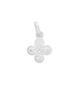 Keltik Anhänger Blume 10 mm 4-blättrig durchbrochen mit Öse Silber 925 hell 1 Pack = 2 Stk.