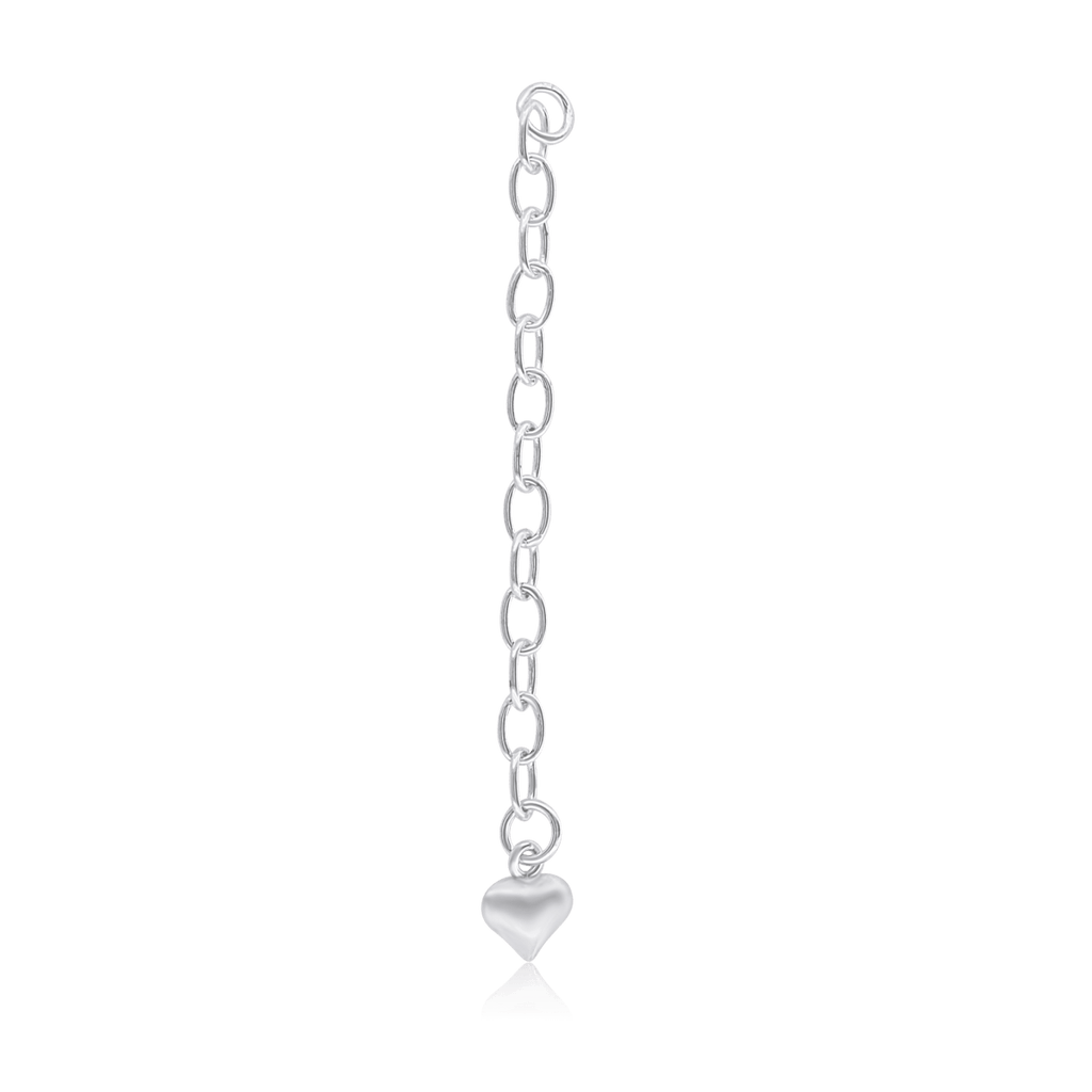 Ketten Verlängerung 5 cm Anker 4.5x3 mm mit Herz bauchig am Ende Silber 925 1 Pack = 3 Stk. - Shanti Enterprise AG