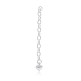 Ketten Verlängerung 5 cm Anker 4.5x3 mm mit Herz bauchig am Ende Silber 925 1 Pack = 3 Stk.