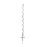 Kettenverlängerung Silber Panzer 4,5x3 mm mit Kreu z am Ende Länge 6 cm Pack = 3 Stk.