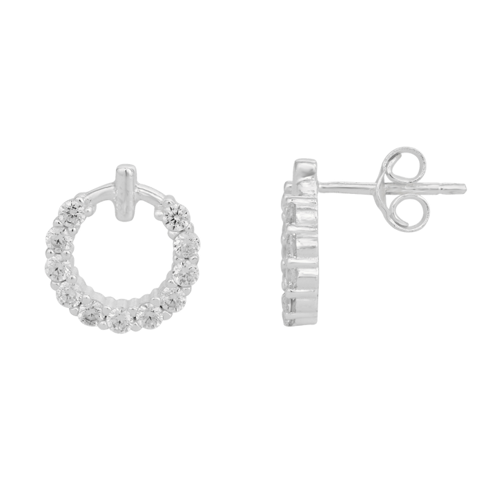 Kreis Ohrstecker mit Zirkonia weiss 10 mm - Shanti Enterprise AG