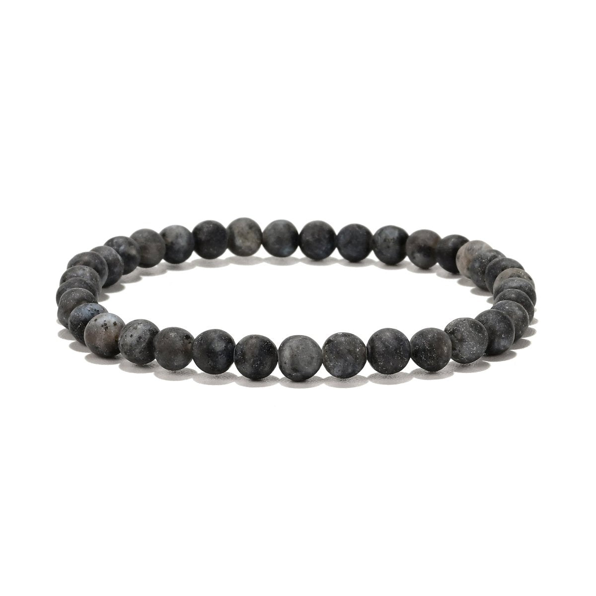 Labradorit grau Herren Armband matt rund 20 cm auf Elast - Shanti Enterprise AG