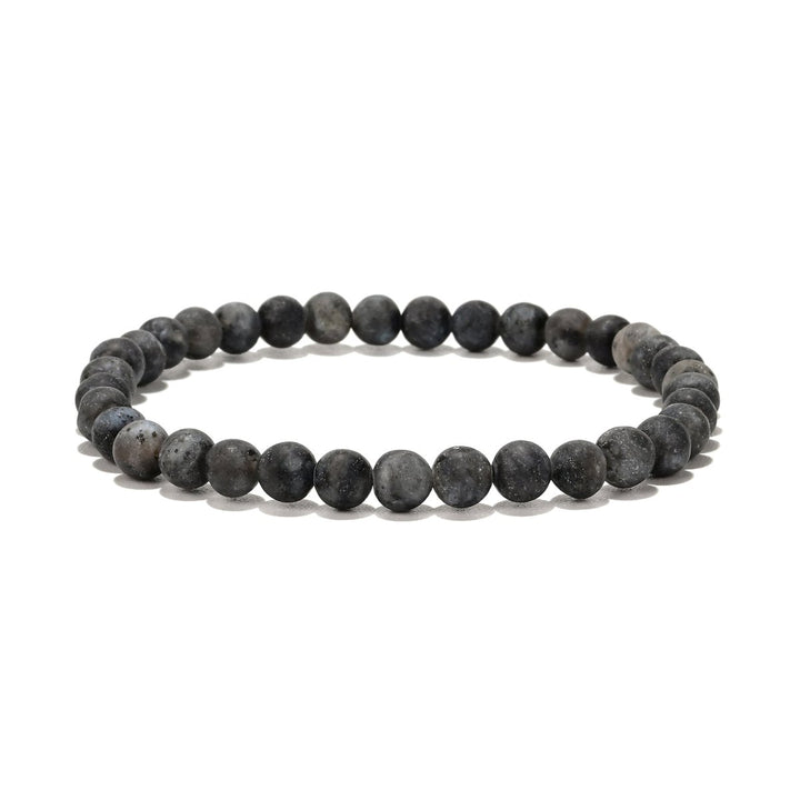 Labradorit grau Herren Armband matt rund 20 cm auf Elast - Shanti Enterprise AG