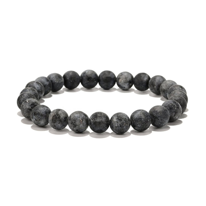 Labradorit grau Herren Armband matt rund 20 cm auf Elast - Shanti Enterprise AG