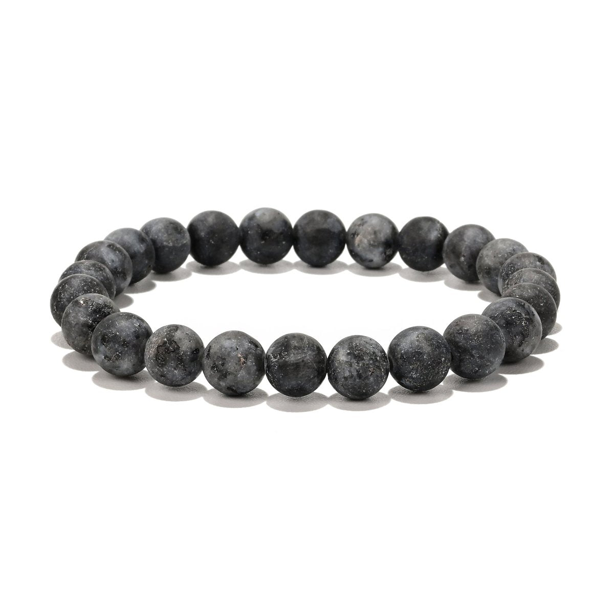 Labradorit grau Herren Armband matt rund 20 cm auf Elast - Shanti Enterprise AG