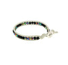 Leder Arm/Fussband weiss mit Swarovski dunkel 17 cm bis 24 cm verstellbar - Shanti Enterprise AG