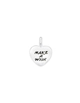 Make a Wish Herz Plaquette 12x11.5 mm Schriftzug fein Silber 925 1 Pack = 2 Stk.
