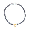 Mondstein Kette grau Kugeln poliert 8 mm 43 cm lang geknüpft mit Federring Schloss 15 mm (Kopie) - Shanti Enterprise AG