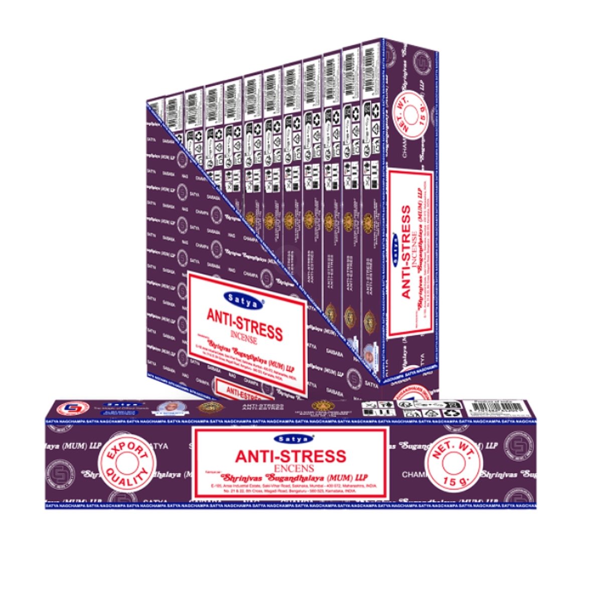 Nag Champa Anti Stress Räucherstäbchen 12 x 15 g - Shanti Enterprise AG