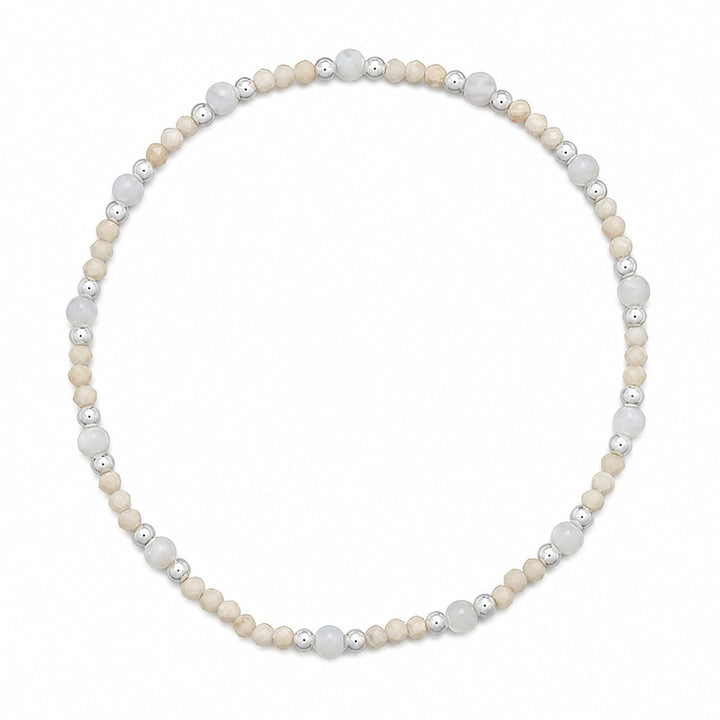 Naturstein Armband elastisch 17.5 cm Edelstahl hochwertig veredelt - Shanti Enterprise AG