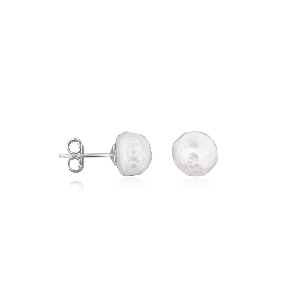 Ohrstecker Perlen halbrund facettiert mit Silberbrisur (Naturprodukt Abweichungen möglich) - Shanti Enterprise AG