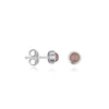 Ohrstecker poliert, rund 6 mm, einfach, mit gefasstem Stein - Shanti Enterprise AG