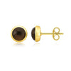 Ohrstecker poliert, rund 8 mm, einfach, mit gefasstem Stein - Shanti Enterprise AG