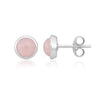 Ohrstecker poliert, rund 8 mm, einfach, mit gefasstem Stein - Shanti Enterprise AG