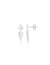 Ohrstecker Silber 18 mm zwei Dreiecke 1 x hängend poliert ec