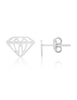 Ohrstecker Silber 7 x 9 mm Diamant- Schliff offen ec - Shanti Enterprise AG