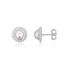 Ohrstecker Silber rund Silberfassung getupft 10 mm - Shanti Enterprise AG