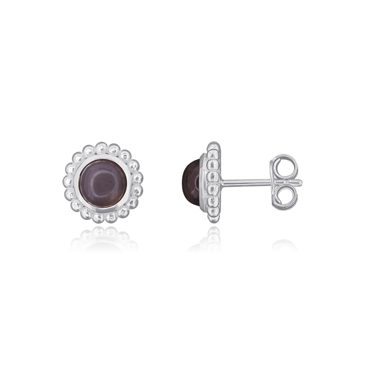 Ohrstecker Silber rund Silberfassung getupft 10 mm - Shanti Enterprise AG