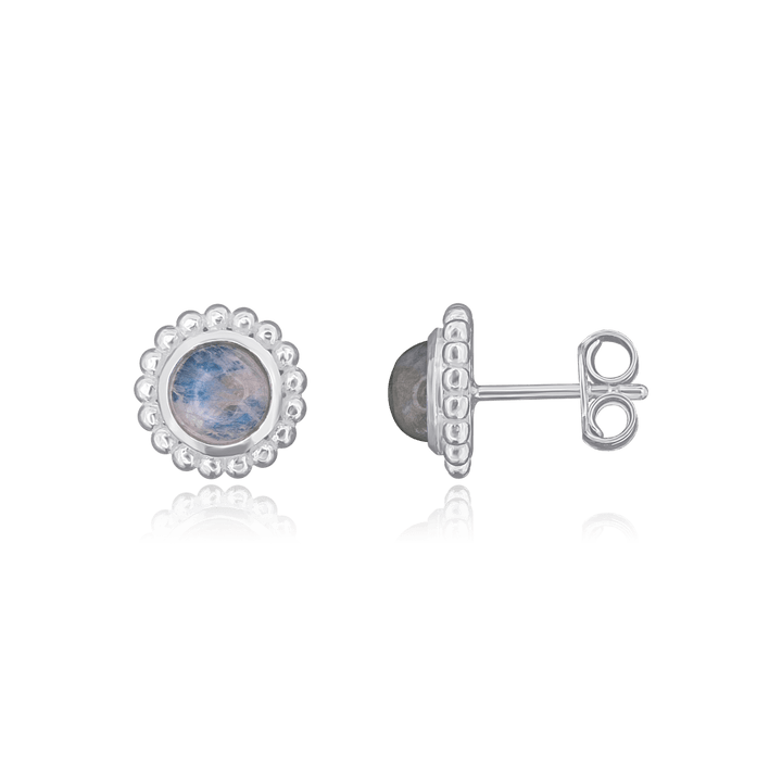 Ohrstecker Silber rund Silberfassung getupft 10 mm - Shanti Enterprise AG