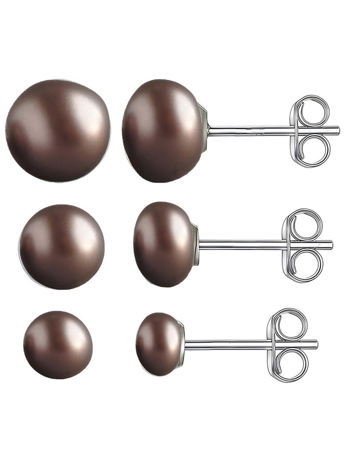 Perlen Ohrstecker halbrund mit Silberbrisur (Naturprodukt Abweichungen möglich) (Kopie) - Shanti Enterprise AG
