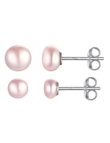 Perlen Ohrstecker halbrund mit Silberbrisur (Naturprodukt Abweichungen möglich)