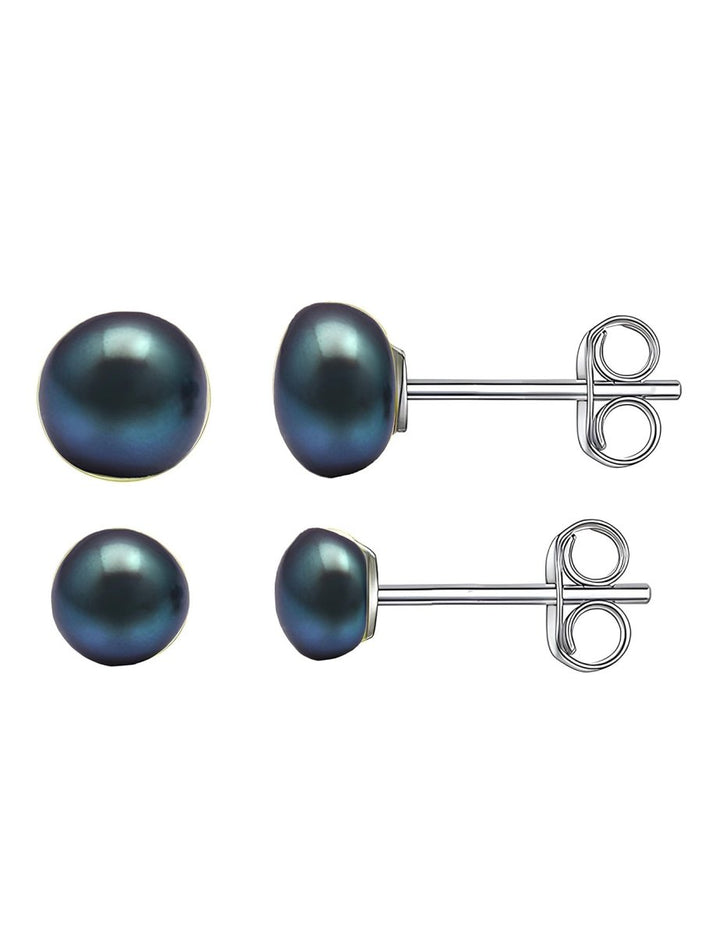 Perlen Ohrstecker halbrund mit Silberbrisur (Naturprodukt Abweichungen möglich) (Kopie) - Shanti Enterprise AG