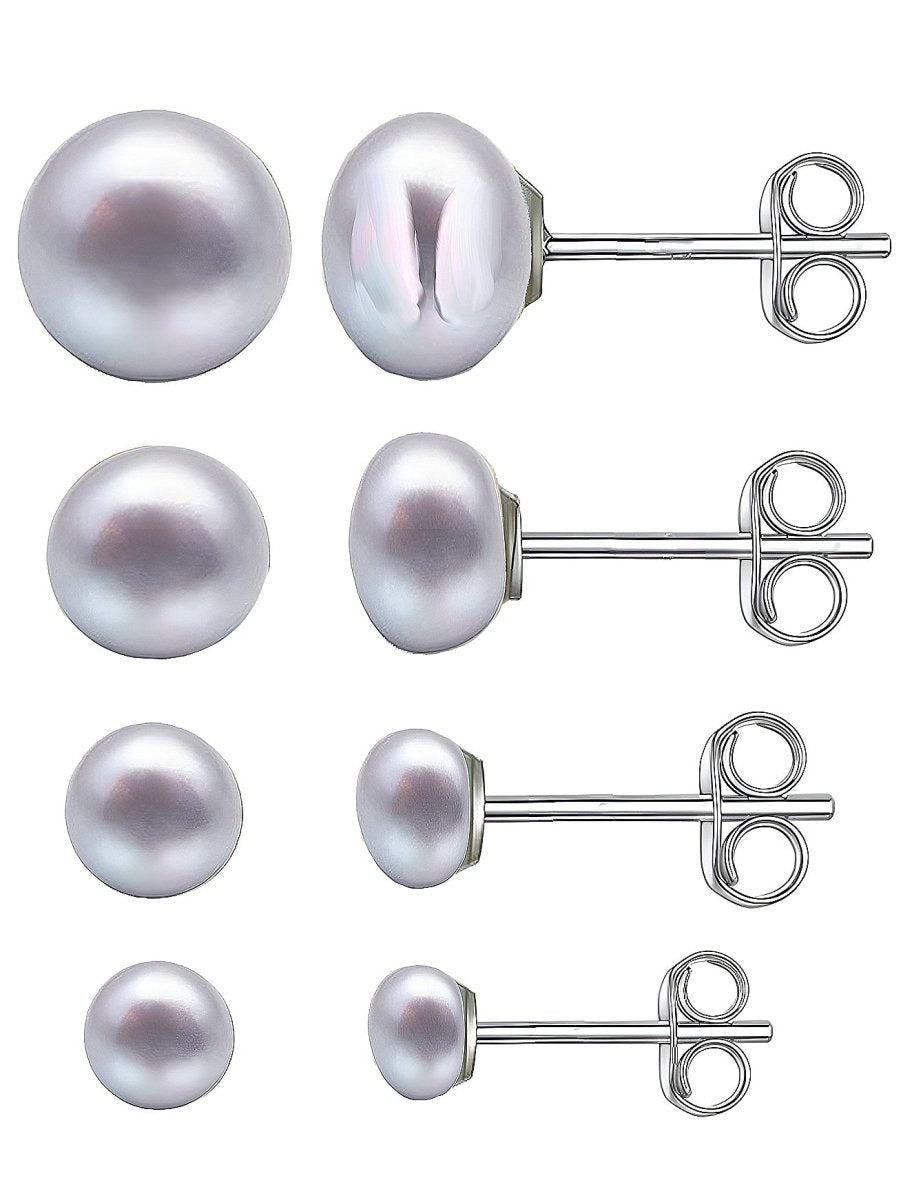 Perlen Ohrstecker halbrund mit Silberbrisur (Naturprodukt Abweichungen möglich) (Kopie) - Shanti Enterprise AG