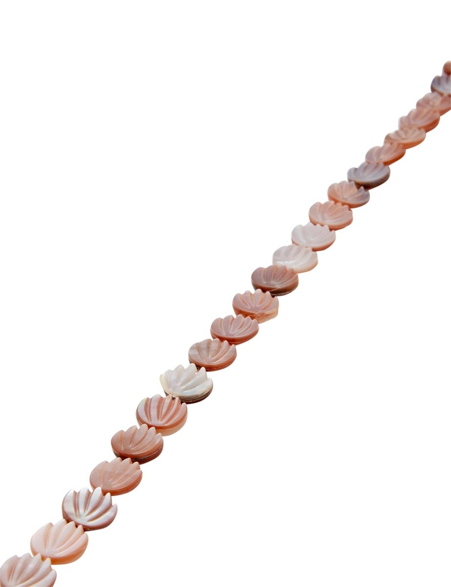 Perlmutt Strang rosa 9 mm Seerose geschnitzt - Shanti Enterprise AG