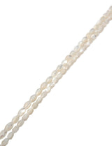 Perlmutt Strang weiss 3.5x6 mm Navette facettiert