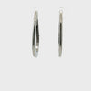 Edelstahl Creolen 32x2 mm oval leich kantig unten Dicke 2 mm mit Steckverschluss