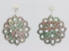 Perlmutt Blume 30 mm Ohrstecker braun schimmernd durchbrochen mit Blumen Brisur Silber 925