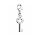 Schlüssel Anhänger Silber hell  20x9 mm mit Karabiner