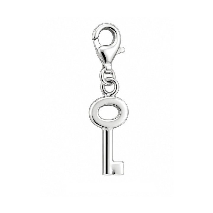 Schlüssel Anhänger Silber hell 20x9 mm mit Karabiner - Shanti Enterprise AG