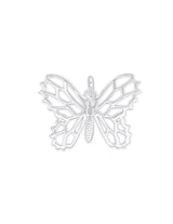 Schmetterling Anhänger Silber hell 25x30 mm verziert durchbrochen mit Öse oval