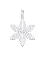 Schneeflocken 30 mm Anhänger poliert mit Öse Silber 925
