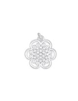 Silberanhänger Amulett Blume mit Tupfen