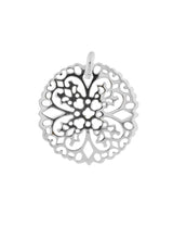 Silberanhänger Amulett, Blumenmuster durchbrochen, mit Öse 30 mm