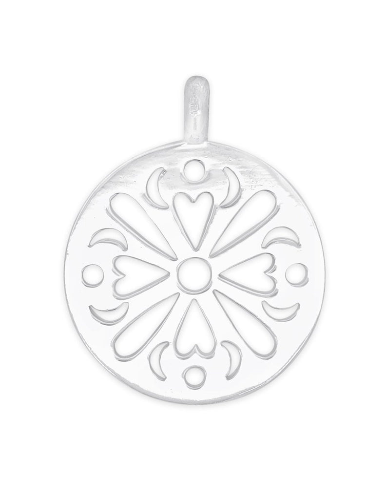 Silberanhänger Amulett hell Mandala durchbrochen 30 mm Öse fix - Shanti Enterprise AG