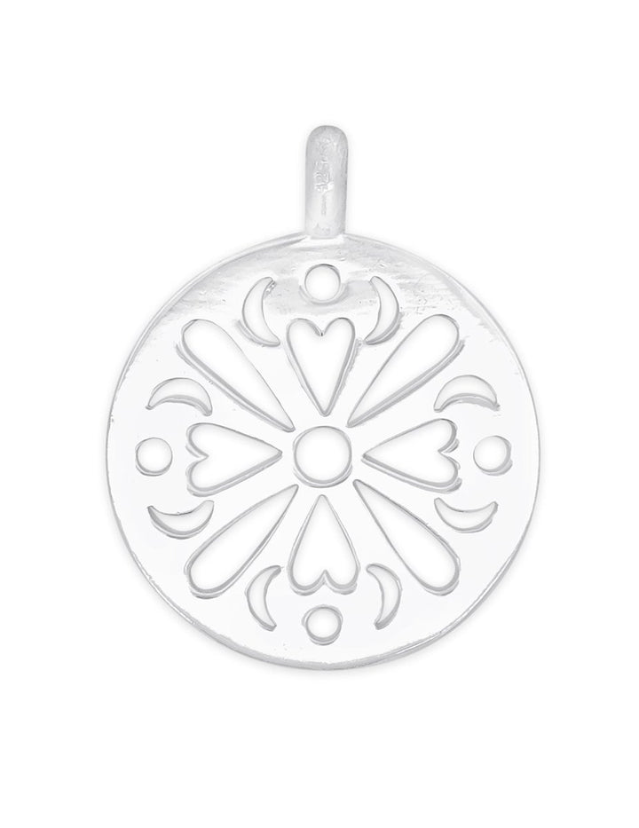 Silberanhänger Amulett hell Mandala durchbrochen 30 mm Öse fix - Shanti Enterprise AG