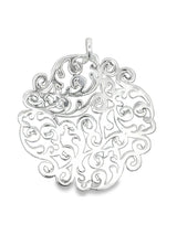 Silberanhänger Amulett mit Blumenranken 49 mm