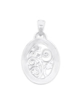 Silberanhänger Amulett oval mit Sternen innen durchbrochen 18 x 25 mm