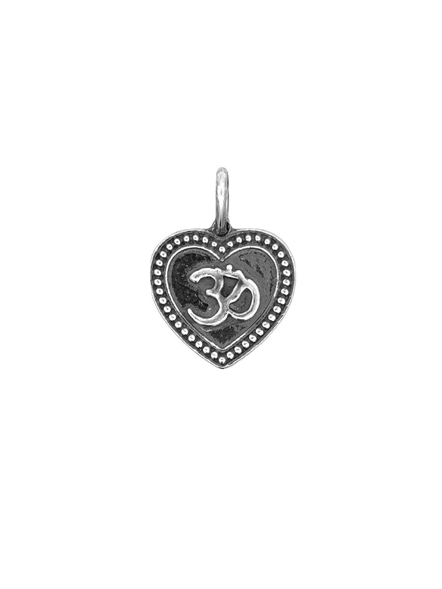 Silberanhänger Symbol om auf Herz geschwärzt 16x15 mm mit Öse lose - Shanti Enterprise AG