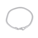 Silberarmkette Uhrmacher eckig 3.0 mm Karabiner