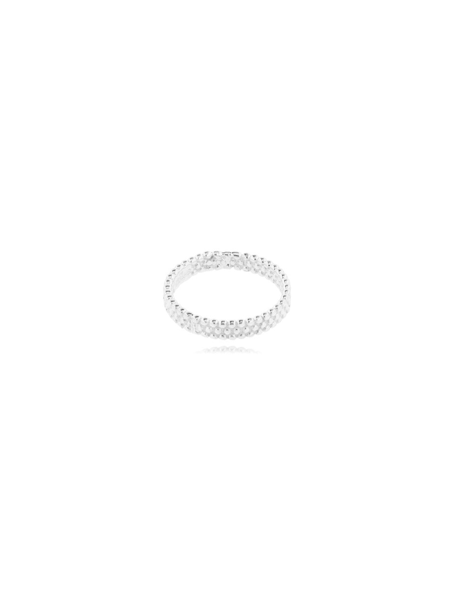 Silberring 3 reihig getupft 3,8 mm breit - Shanti Enterprise AG